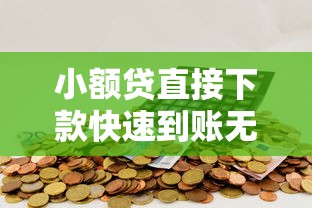 小额贷直接下款快速到账无抵押