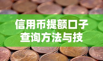 信用币提额口子查询方法与技巧