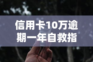 信用卡10万逾期一年自救指南