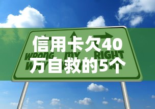 信用卡欠40万自救的5个有效方法