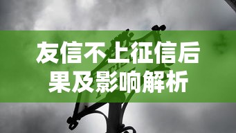 友信不上征信后果及影响解析