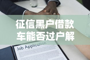 征信黑户借款车能否过户解析