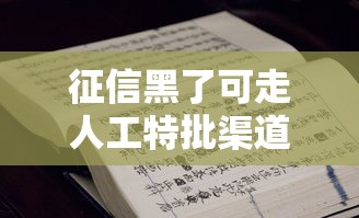 征信黑了可走人工特批渠道吗