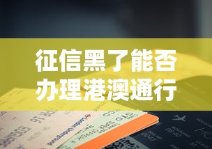 征信黑了能否办理港澳通行证