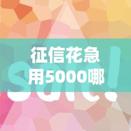 征信花急用5000哪里能借到钱