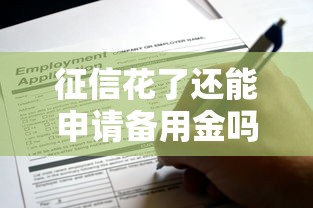征信花了还能申请备用金吗
