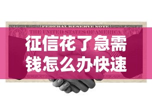 征信花了急需钱怎么办快速借款攻略