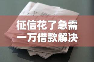 征信花了急需一万借款解决办法