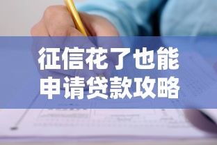 征信花了也能申请贷款攻略