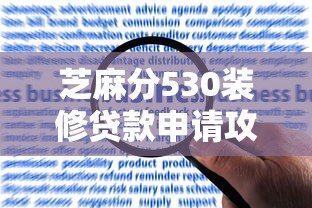 芝麻分530装修贷款申请攻略指南