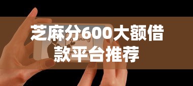芝麻分600大额借款平台推荐