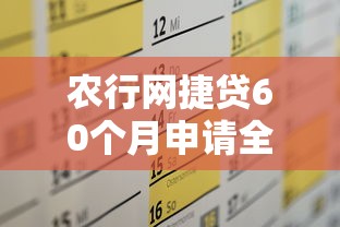 农行网捷贷60个月申请全攻略