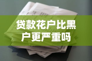 贷款花户比黑户更严重吗