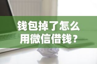 钱包掉了怎么用微信借钱？教你3种应急借款方法