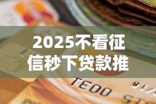 2025不看征信秒下贷款推荐 2025不看征信秒下贷款推荐