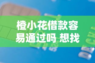 橙小花借款容易通过吗 想找审核快额度高的正规贷款平台