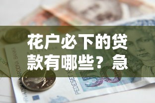 花户必下的贷款有哪些？急需100%通过率的借款平台推荐