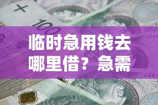 临时急用钱去哪里借？急需用钱快速放款的安全借贷渠道推荐