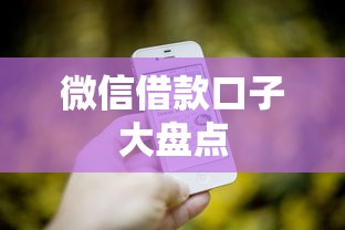 微信借款口子大盘点