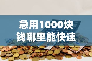 急用1000块钱哪里能快速借到 急用1000块钱哪里能快速借到