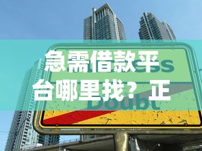 急需借款平台哪里找？正规低息快速放款的借贷渠道推荐