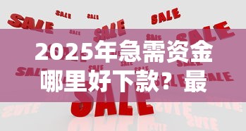 2025年急需资金哪里好下款？最新靠谱贷款口子推荐