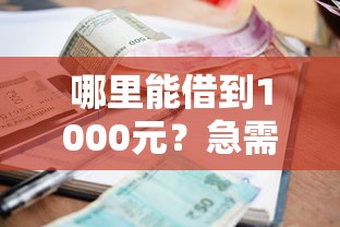 哪里能借到1000元？急需小额借款快速到账的方法