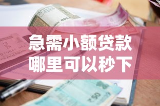 急需小额贷款哪里可以秒下款？这几个正规平台快速到账