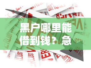 黑户哪里能借到钱？急需正规安全的借款渠道