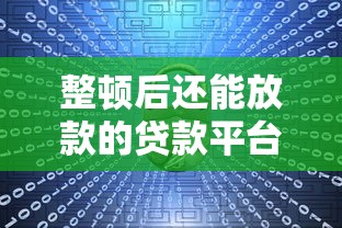 整顿后还能放款的贷款平台