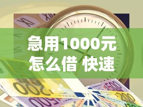 急用1000元怎么借 快速借款攻略