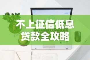 不上征信低息贷款全攻略