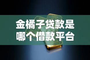 金橘子贷款是哪个借款平台