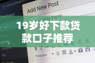 19岁好下款贷款口子推荐