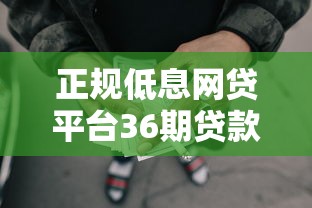 正规低息网贷平台36期贷款推荐