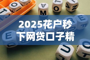 2025花户秒下网贷口子精选