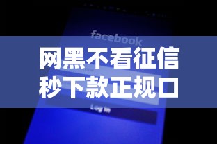 网黑不看征信秒下款正规口子 网黑不看征信秒下款正规口子