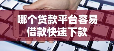 哪个贷款平台容易借款快速下款