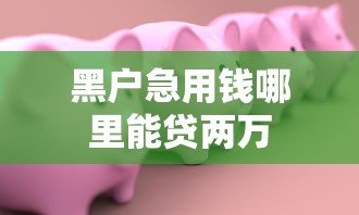 黑户急用钱哪里能贷两万