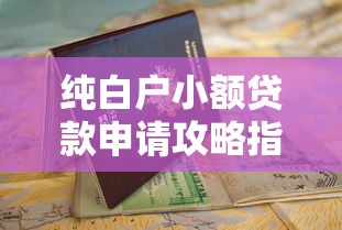 纯白户小额贷款申请攻略指南