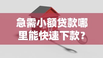 急需小额贷款哪里能快速下款？要正规安全秒到账的