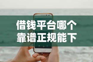 借钱平台哪个靠谱正规能下款