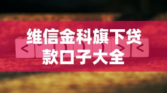维信金科旗下贷款口子大全