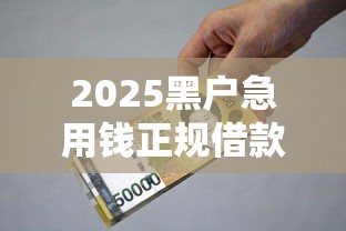 2025黑户急用钱正规借款渠道