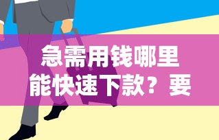 急需用钱哪里能快速下款？要审核快放款快的靠谱口子