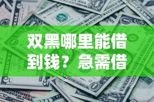 双黑哪里能借到钱？急需借款的靠谱渠道推荐