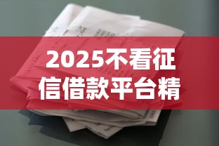 2025不看征信借款平台精选