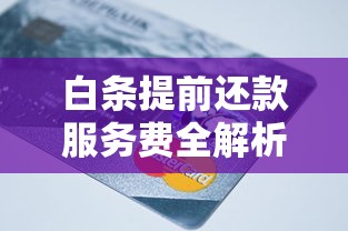 白条提前还款服务费全解析