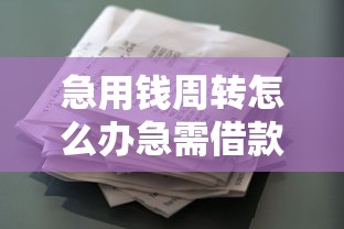 急用钱周转怎么办急需借款快速到账的解决办法
