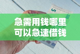 急需用钱哪里可以急速借钱呗？要正规安全秒到账的